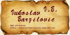 Vukoslav Barzilović vizit kartica